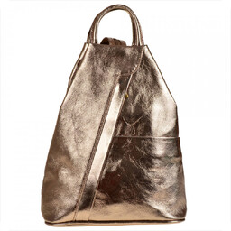 Zgrabny plecak skórzany stare złoto lekki