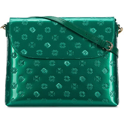 Damska listonoszka z metalicznej skóry lakierowanej duża zielona