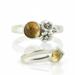 Pakamera Pierścionek z cytrynem Rose Cut, srebro 925,