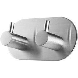 Wieszak łazienkowy Starno samoprzylepny podwójny, srebrny