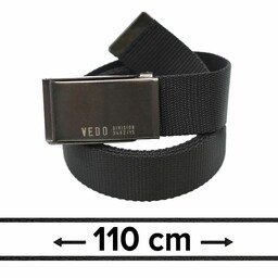 Pasek Materiałowy, Czarny 110 cm, Militarny Solidny, Klamra