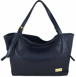 Modna shopperka damska na ramię - Granatowa
