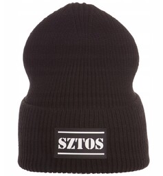 Czapka Zimowa Sztos Damska Beanie Smerfetka Czarna Czarny