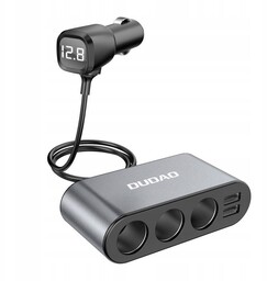 Ładowarka samochodowa Dudao 2xUSB/3x rozdzielacz gniazda zapalniczki czarny