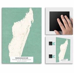 Plakat metalowy Mapa Vintage Madagaskar M