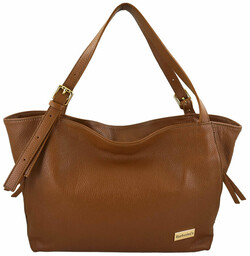 Modna shopperka damska na ramię - Brązowa jasna