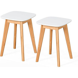 Relaxdays Stołki kuchenne, zestaw 2 sztuk, bambusowe, MDF,