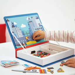 Układanka magnetyczna dla dzieci Strażacy Magnetibook J02583 Janod