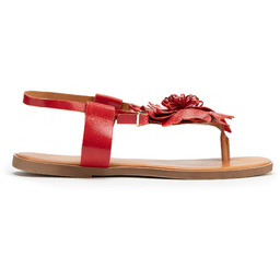 Damskie sandały ze skóry naturalnej czerwone