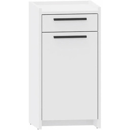 Elior Nowoczesna biała komoda z szufladą oraz półką