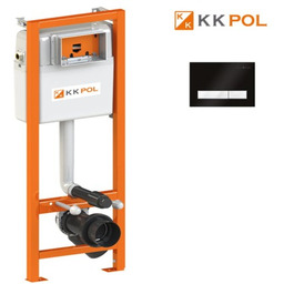 STELAŻ PODTYNKOWY WC+ PRZYCISK CZARNY MAT/BIAŁY, KK-POL