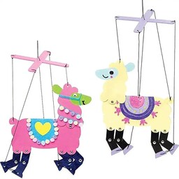 Baker Ross Tańcząca lama drewniany marionetka zestaw rzemieślniczy