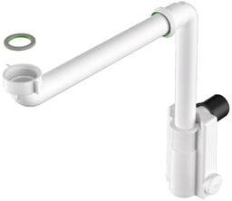 Półsyfon umywalkowo/bidetowy oszczędzający miejsce z rewizją,z gumową redukcją,