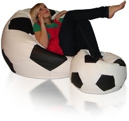 Piłki football zestaw xxxl+l polskie pufy