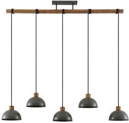 Lindby - Durbis 5 Lampa Wisząca Dark Grey/Wood