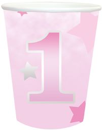 Kubeczki na roczek Gwiazdki różowe - 250 ml
