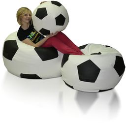 Piłki football zestaw xxxl+xxl+l polskie pufy