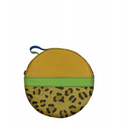 Torebka listonoszka skórzana okrągła skóra naturalna elegancka eko