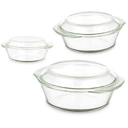 Vivalto Zestaw okrągłych naczyń żaroodpornych, 3 szt.