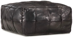 Elior Czarna pufa siedzisko skórzane A4-T63