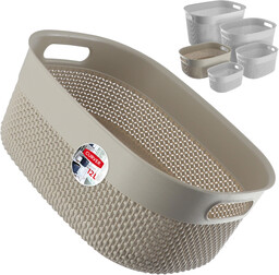 Koszyk prostokątny 12L Curver Filo Recycled, beżowy