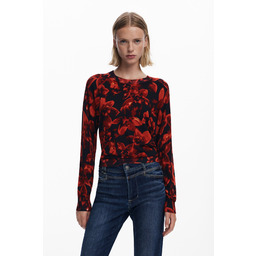 Cienki sweter w kwiaty