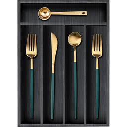 Organizer do szuflady na małe przybory kuchenne, czarny,