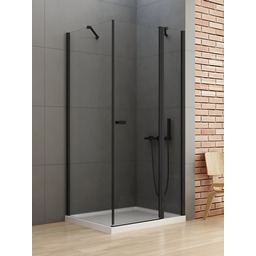 Czarna kabina prysznicowa prostokątna 100x80 K-0544 New Soleo