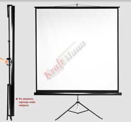 Kraftmann Ekran projekcyjny przenośny (1:1) 150x150 cm rozwijany