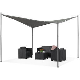 Antracytowa pergola tarasowa Majorka 3,5 x 3,5m Garden