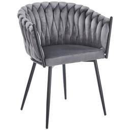 Krzesło DC-7077 welur szary #20 czarne nogi