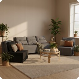 Zestaw KIMO funkcja spania sofa fotele FamilyMeble zielony