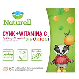 Naturell Cynk + Witamina C dla dzieci, 60