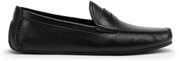 Męskie półbuty slip-on ze skóry naturalnej czarne