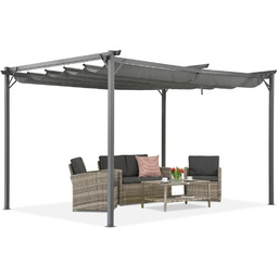 Antracytowa pergola tarasowa La Palma 4x4 m Garden