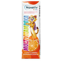 Novativ Kids Lizak Multivitaminka smak pomarańczowy, 1szt.
