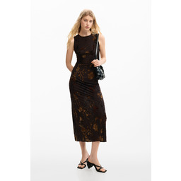 Desigual Sukienka midi z flokowaniem