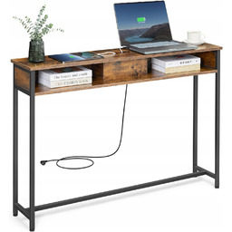 Wąski Stolik Konsola 2 Półki+ Gniazda Usb Ac