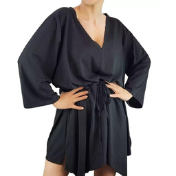 Piękna sukienka nietoperz prążkowana mini-3XL/4XL