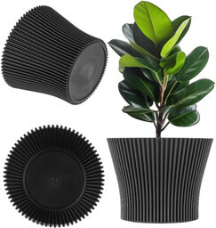 Doniczka na kwiaty Estrela 12cm czarny