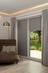 K-home Roleta zaciemniająca/roleta sprężynowa, szara, 95 cm x