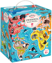 Puzzlove Czuczu, puzzle, Zwierzęta. Mapa Świata, 60 el.