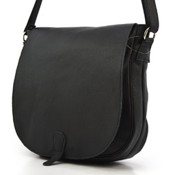 Pojemna skórzana damska listonoszka przez ramię