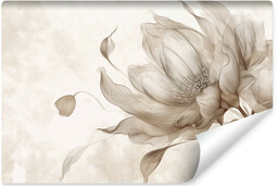 Muralo Fototapeta Do Salonu Abstrakcyjny Beżowy Kwiat 300x210cm