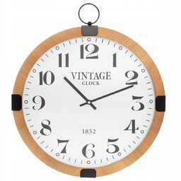Zegar Ścienny okrągły Vintage Beżowa śr. 38 cm