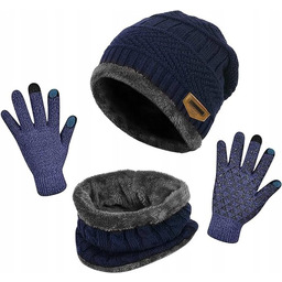 ZESTAW ZIMOWY CZAPKA RĘKAWICZKI GOLF SZALIK BARDZO CIEPŁE