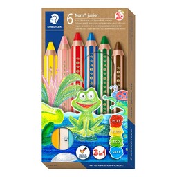Kredki BUDDY woskowe w drewnianej oprawie 6kol Staedtler