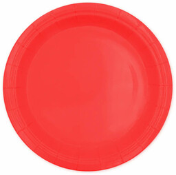 Talerzyki papierowe czerwone - 18 cm - 6