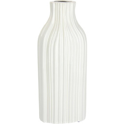 Wazon na kwiaty z ceramiki, ryflowany, w kształcie