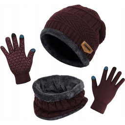 ZESTAW ZIMOWY CZAPKA RĘKAWICZKI GOLF SZALIK BARDZO CIEPŁE